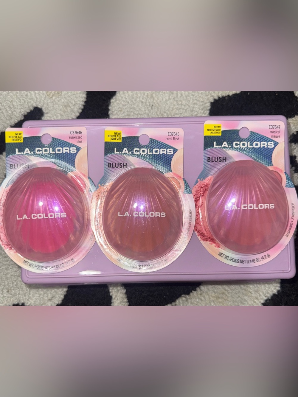 L.A. Colors 3 piece blush set, Pink Blush - Coral Flush, magical mauve